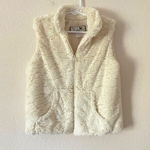 Widgeon‎ Girls Faux Fur White Zip Vest Sz 5